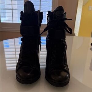 Prada Black Combat Moto Boots for Women